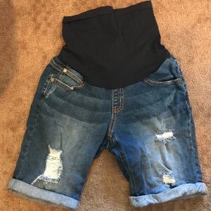 Motherhood Maternity Indigo Blue Jean shorts